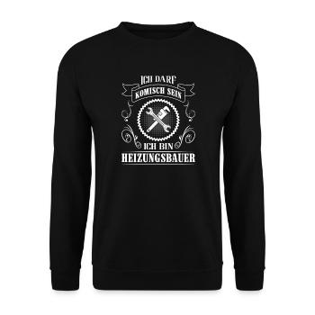 Heating Engineer Heating Construction Plumber Plumber - Unisex Sweatshirt - black - Front - Alina (178cm) & Michal (187cm)