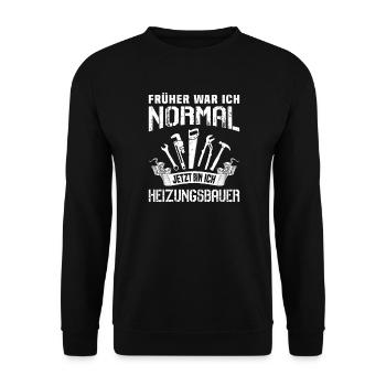 Heating Engineer Heating Construction Plumber Plumber - Unisex Sweatshirt - black - Front - Alina (178cm) & Michal (187cm)