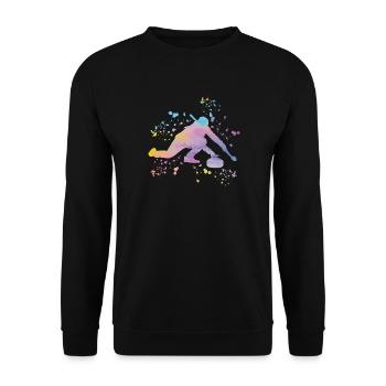 Curler Winter Sports Curling - Unisex Sweatshirt - black - Front - Alina (178cm) & Michal (187cm)