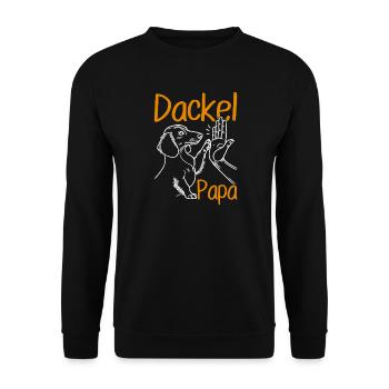 Dachshund Dad Dog Motif Funny Father's Day Teckel - Unisex Sweatshirt - black - Front - Alina (178cm) & Michal (187cm)