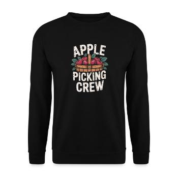 Apple Picking Crew Fall Autumn Apple Picking - Unisex Pullover - Schwarz - Vorne - Alina (178cm) & Michal (187cm)