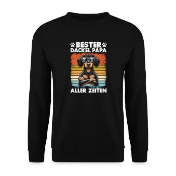 Dachshund Dad Dachshund Design Men Father's Day - Unisex Sweatshirt - black - Front - Alina (178cm) & Michal (187cm)