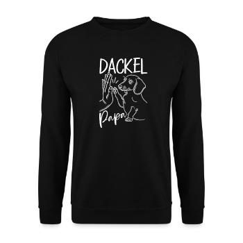Dachshund Dad Dog Motif Funny Father's Day Teckel - Unisex Sweatshirt - black - Front - Alina (178cm) & Michal (187cm)