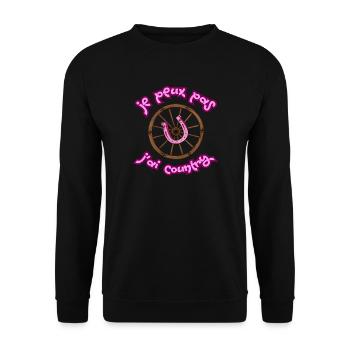 I Can't I Have Country - Western Cart - Unisex Sweatshirt - black - Front - Alina (178cm) & Michal (187cm)