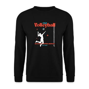 Club Volleyball Design - Unisex Sweatshirt - black - Front - Alina (178cm) & Michal (187cm)