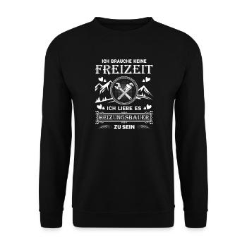 Heating Engineer Heating Construction Plumber Plumber - Unisex Sweatshirt - black - Front - Alina (178cm) & Michal (187cm)