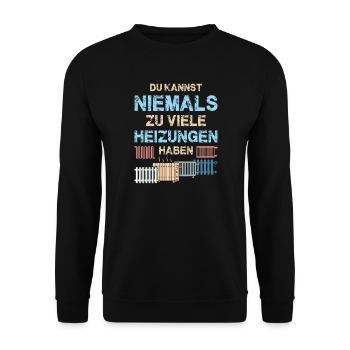 Heating Engineer Heating Construction Plumber Plumber - Unisex Sweatshirt - black - Front - Alina (178cm) & Michal (187cm)