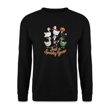 Just A Spooky Goose Halloween Vibes - Unisex Sweatshirt - black - Front - Alina (178cm) & Michal (187cm)