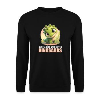Dino Dinosaur Dinosaur - Unisex Sweatshirt - black - Front - Alina (178cm) & Michal (187cm)