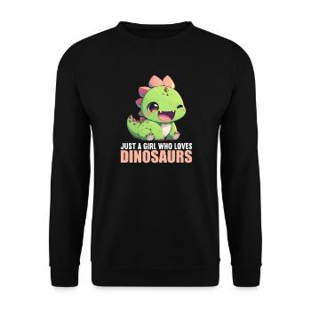 Dino Saurier Dinosaurier - Unisex Pullover - Schwarz - Vorne - Alina (178cm) & Michal (187cm)