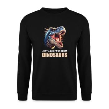 Dino Saurier Dinosaurier - Unisex Pullover - Schwarz - Vorne - Alina (178cm) & Michal (187cm)