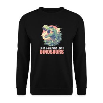 Dino Saurier Dinosaurier - Unisex Pullover - Schwarz - Vorne - Alina (178cm) & Michal (187cm)