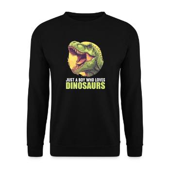 Dino Dinosaur Dinosaur - Unisex Sweatshirt - black - Front - Alina (178cm) & Michal (187cm)