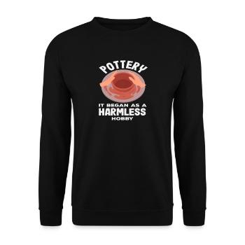 Töpferei Begann Harmloses Hobby - Unisex Pullover - Schwarz - Vorne - Alina (178cm) & Michal (187cm)