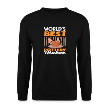 World's Best Pottery Maker - Unisex Sweatshirt - black - Front - Alina (178cm) & Michal (187cm)