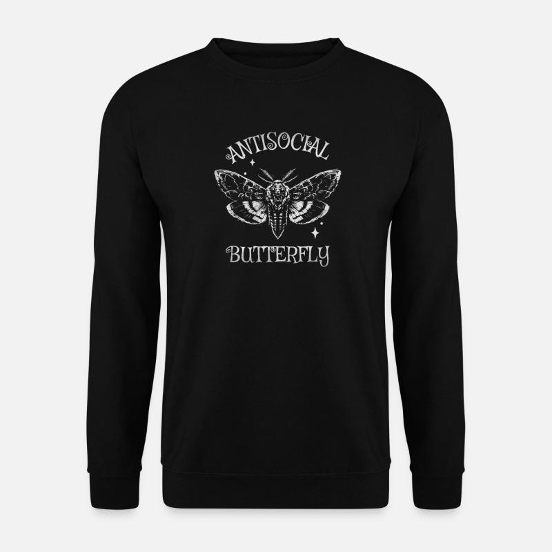 Antisocial Butterfly Moth - Unisex Sweatshirt - black
