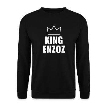 Enzoz Name mit Buchstabe E - Königskrone Shirt - Unisex Pullover - Schwarz - Vorne - Alina (178cm) & Michal (187cm)