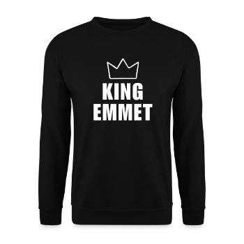 Nom d'Emmet avec la lettre E - T-shirt King Crown - Sweat-shirt Unisexe - noir - Devant - Alina (178cm) & Michal (187cm)