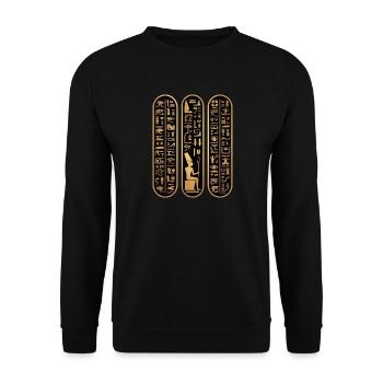 Hiéroglyphes égyptiens Pyramide d'Égypte - Sweat-shirt Unisexe - noir - Devant - Alina (178cm) & Michal (187cm)