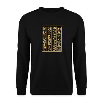 Hiéroglyphes égyptiens Pyramide d'Égypte - Sweat-shirt Unisexe - noir - Devant - Alina (178cm) & Michal (187cm)