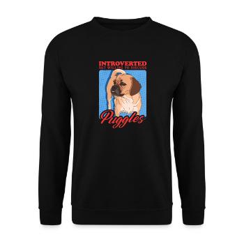 Puggle Dogs Dog Owner Gift - Unisex Sweatshirt - black - Front - Alina (178cm) & Michal (187cm)
