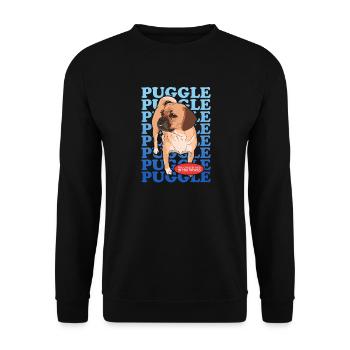 Puggle Dog Owner Gift - Unisex Sweatshirt - black - Front - Alina (178cm) & Michal (187cm)