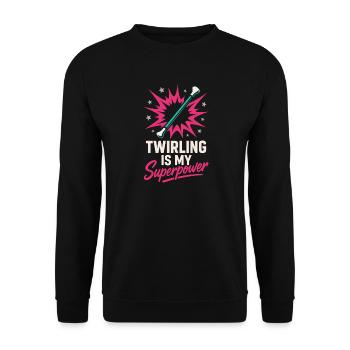 Baton Twirler Majorette Captain Squad Club - Unisex Sweatshirt - black - Front - Alina (178cm) & Michal (187cm)