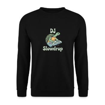 DJ Slowdrop Turtle At the Mixer Rave Vibes - Unisex Sweatshirt - black - Front - Alina (178cm) & Michal (187cm)