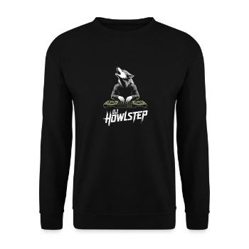 DJ Howlstep Wolf DJ Am Mischpult EDM - Unisex Pullover - Schwarz - Vorne - Alina (178cm) & Michal (187cm)
