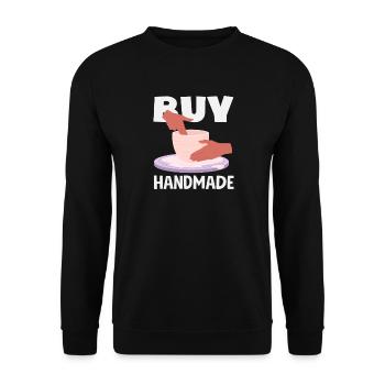Kauf Handgemachte Keramik Kunst - Unisex Pullover - Schwarz - Vorne - Alina (178cm) & Michal (187cm)