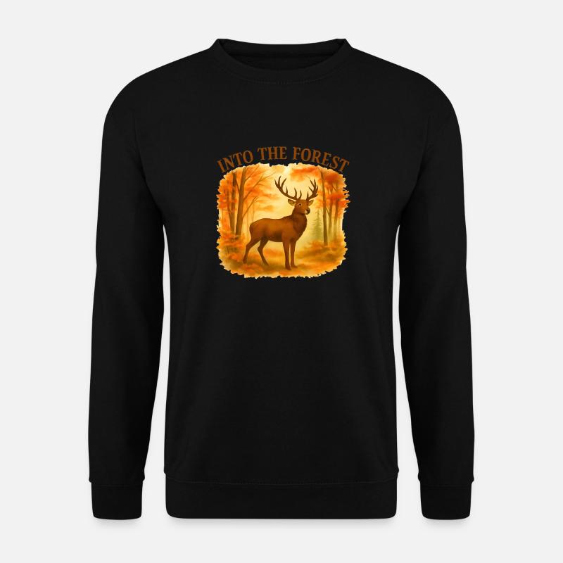 Into the Forest – Autumnal Deer - Unisex Sweatshirt - black