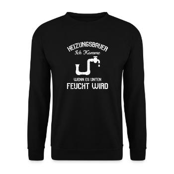 Heating Engineer Heating Construction Plumber Plumber - Unisex Sweatshirt - black - Front - Alina (178cm) & Michal (187cm)