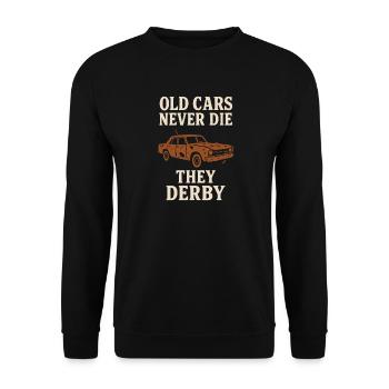 Demolition Derby Fan Pit Crew Crash Driver Fair - Unisex Sweatshirt - black - Front - Alina (178cm) & Michal (187cm)