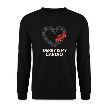 Demolition Derby Fan Pit Crew Crash Driver Fair - Unisex Pullover - Schwarz - Vorne - Alina (178cm) & Michal (187cm)