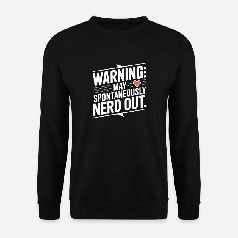 Warnung kann spontan nerd werden - Unisex Pullover - Schwarz