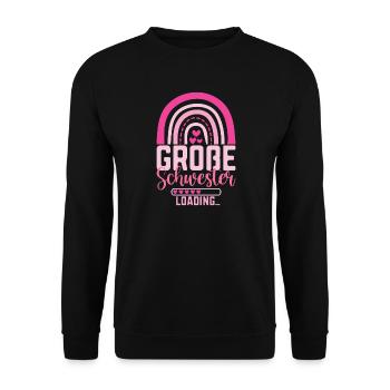 Grande soeur arc-en-ciel frère ou sœur bébé - Sweat-shirt Unisexe - noir - Devant - Alina (178cm) & Michal (187cm)