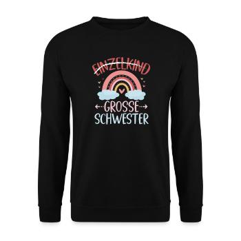Grande soeur arc-en-ciel frère ou sœur bébé - Sweat-shirt Unisexe - noir - Devant - Alina (178cm) & Michal (187cm)