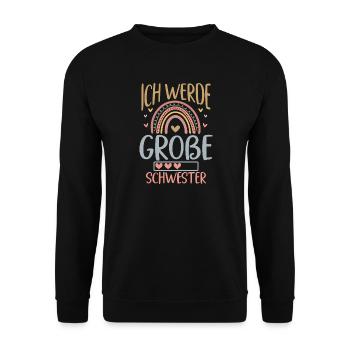 Grande soeur arc-en-ciel frère ou sœur bébé - Sweat-shirt Unisexe - noir - Devant - Alina (178cm) & Michal (187cm)