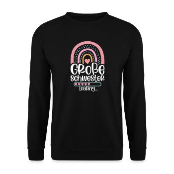 Big Sister Announcement Announcement Rainbow - Unisex Sweatshirt - black - Front - Alina (178cm) & Michal (187cm)