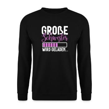 Big Sister Announcement Announcement Rainbow - Unisex Sweatshirt - black - Front - Alina (178cm) & Michal (187cm)