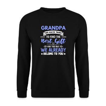 Citation d'amour de la famille grand-père - Sweat-shirt Unisexe - noir - Devant - Alina (178cm) & Michal (187cm)