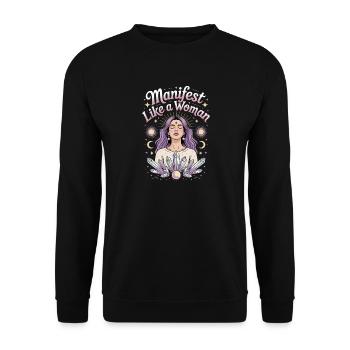 Manifesto Like a Woman Women Empowering Women's - Unisex Sweatshirt - black - Front - Alina (178cm) & Michal (187cm)