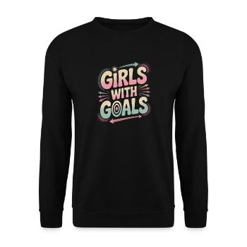Girls with Goals Women Empowering Women's - Unisex Sweatshirt - black - Front - Alina (178cm) & Michal (187cm)