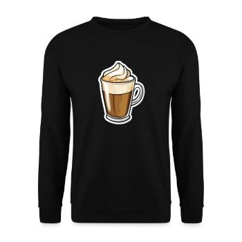 Kaffee - Unisex Pullover - Schwarz - Vorne - Alina (178cm) & Michal (187cm)