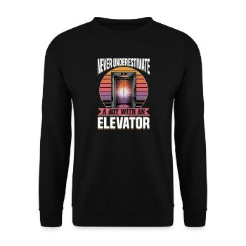 Ascenseur pour tout-petits et enfants - Sweat-shirt Unisexe - noir - Devant - Alina (178cm) & Michal (187cm)