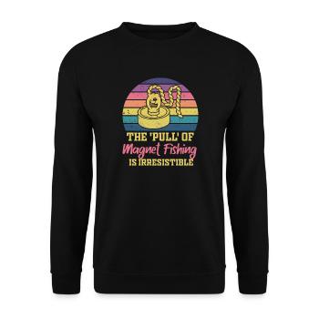 Neodymium Magnet Fishing Magnetic Fisher - Unisex Sweatshirt - black - Front - Alina (178cm) & Michal (187cm)