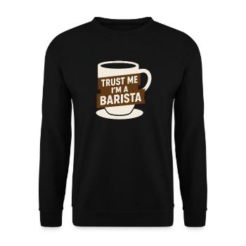 Barista Espresso Crew Café Slinger Latte - Sweat-shirt Unisexe - noir - Devant - Alina (178cm) & Michal (187cm)