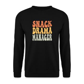 Snack Drama Manager Enseignants Typographie Design - Sweat-shirt Unisexe - noir - Devant - Alina (178cm) & Michal (187cm)