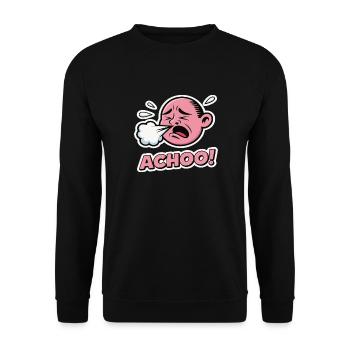 Vintage Comic Niesen Ausdruck Design - Unisex Pullover - Schwarz - Vorne - Alina (178cm) & Michal (187cm)