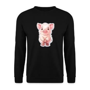 Porc Porcelet - Sweat-shirt Unisexe - noir - Devant - Alina (178cm) & Michal (187cm)